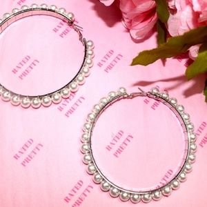 Pearl hoop earrings